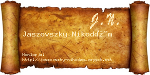 Jaszovszky Nikodém névjegykártya